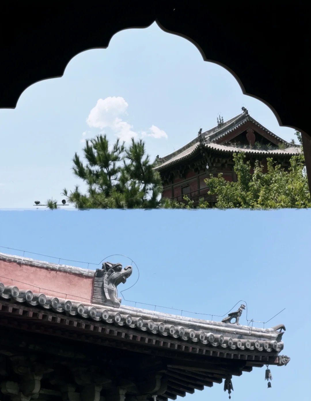 大同古建的飞檐，和屋脊上的小兽